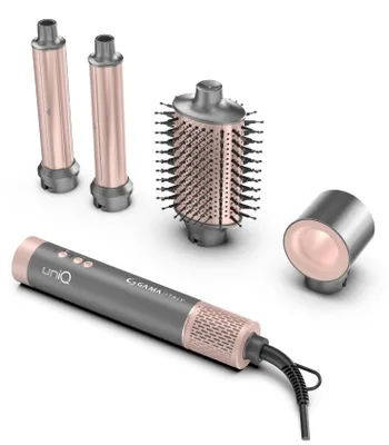 Immagine prodotto di GA.MA Multistyler Uniq Flow con 4 accessori intercambiabili. Asciugacapelli, spazzola ovale e 2 coanda arricciacapelli . Motore digitale brushless Potenza: 1550W. Velocità Motore: 110.000 RPM. Silenzioso: 70 dB. Filtro removibile . 3 velocità, 3 temp...