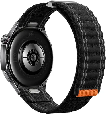 Produktbild von Stravo Nylon Sportarmband 18 mm mit Klettverschluss, atmungsaktiv & weich, für Garmin Venu, Vivoactive, Forerunner, Huawei GT - Schwarz