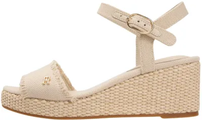 Zdjęcie produktu dla Tommy Hilfiger TH Monogram Woven Wedge Espadrilles, Espadryle, Damski, Dorosły, Beżowy, Classic beige, Klamra