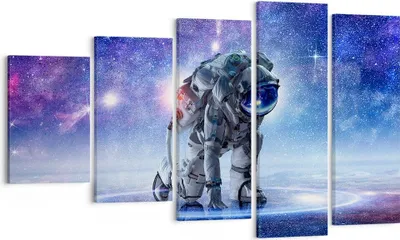 Produktbild von Bild auf Leinwand - Leinwandbild - Kosmonaut Weltraum - 100x60cm - Wand Bild - Wanddeko - Leinwanddruck - Bilder - Kunstdruck - Wanddekoration - Leinwand bilder - Wandkunst - EG100x60-3985