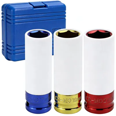 Imagen del producto de Juego de tres adaptadores robustos de 17 mm para llantas de aluminio (17/19/21 mm - juego de 3)