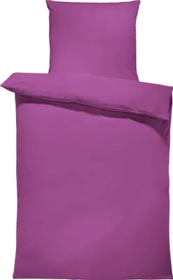 Produktbild von 2 teilig Bettwäsche 155x200 cm Uni lila Komfortgröße Renforcé Baumwolle
