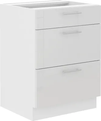 Produktbild von Unterschrank 60 Lara Weiß Hochglanz Küchenzeile Küchenblock Küche Soft-Close