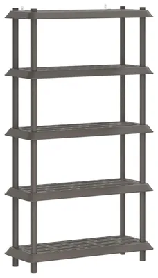 Obrázok produktu pre Regál, 5 políc, rozmer 100 x 40 x 177 cm, materiál: polypropylén, farba: svetlosivá
