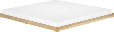Produktbild von Extra großes und niedriges Futonbett 200x200 Holzbett Esche lackiert V-60.47E-20Rollrost und Matratze inkl.