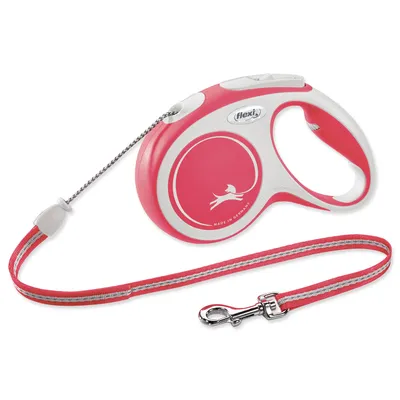 Image de Laisse à enrouleur FLEXI New COMFORT corde - 5m, jusqu'à 20kg - rouge