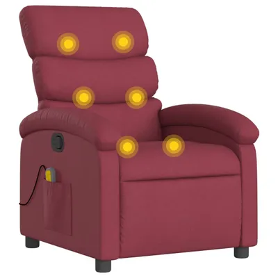 Immagine prodotto di vidaXL Sedia da massaggio in tessuto rosso vino