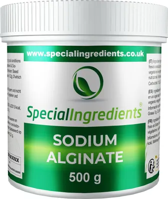 Zdjęcie produktu dla Składniki specjalne Alginian sodu w proszku 500 g - zagęszczacz, substancja żelująca, kuchnia molekularna, wegańska