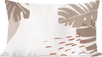 Produktbild von MuchoWow® Zierkissen Sofakissen Wohnzimmer Dekokissen 50x30 cm Sommer - Laub - Weiß - Wohnzimmerdekoration - Polster mit Photo