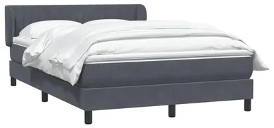 Image de vidaXL Lit boxspring avec matelas gris foncé 160x210 cm velours