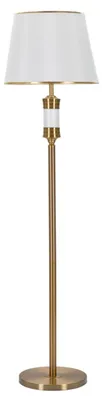 Immagine prodotto di Lampada da Terra Whity - Piantana E27 in Metallo Dorato con Base Rotonda e Paralume in Tessuto Bianco Ø 41x160 cm