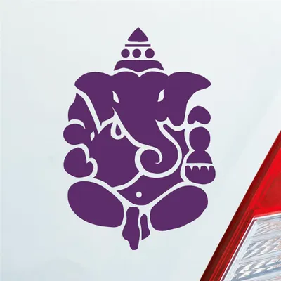 Produktbild von Auto Aufkleber Buddhismus Elefant Ganesha Buddha 12x8 cm Lila Sticker Heckscheibenaufkleber