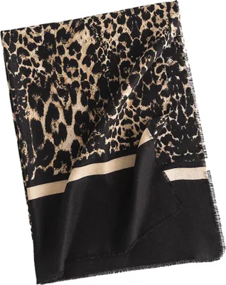 Produktbild von Winterschal Leopardenmuster Kunstkaschmirschal Damen warmer Halsschal