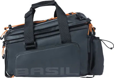 Produktbild von BASIL Gepäckträgertasche "Miles" XL Pro, schwarz/orange