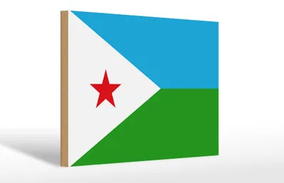 Produktbild von Holzschild Flagge Dschibuti 30x20cm Flag of Djibouti