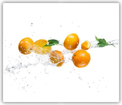 Produktbild von Tulup Glas Herdabdeckplatte Glaskeramikkochfeld-Abdeckung Spritzschutz Glasabdeckplatte Kochplattenabdeckung und Schneidebrett - Einteilig - 60x52 cm Orangen und Wasser