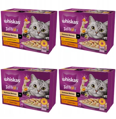 Zdjęcie produktu dla Mokra karma dla kotów w sosie Whiskas Tasty Mix Kremowe Wariacje 4x(12x85g)