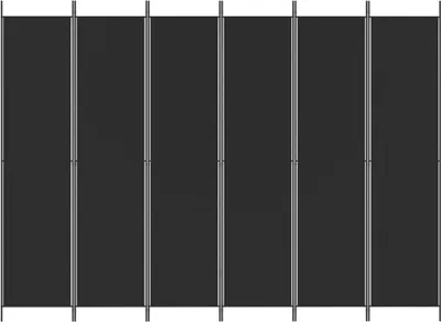 Produktbild von Möbel 6-tlg. Paravent Raumteiler Elegantes Design - Trennwand/Sichtschutz - Schwarz 300x220 cm Stoff Top4740741
