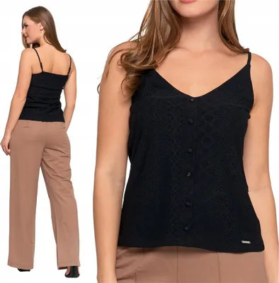 Produktbild von Top - Damen Top Größe S - Sommer Top schwarz - Top schwarz - Damen Bluse