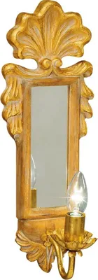 Obrázok produktu pre Casa Padrino barokové nástenné svietidlo prírodná farba / starožitné zlato 16 x 16 x v. 47 cm - Elegantné nástenné svietidlo so zrkadlom - Barokové svietidlá