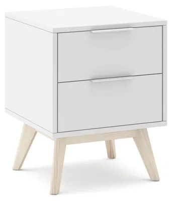 Imagen del producto de duehome -Mesita de noche de 2 cajones y patas 40x53 cm Numa