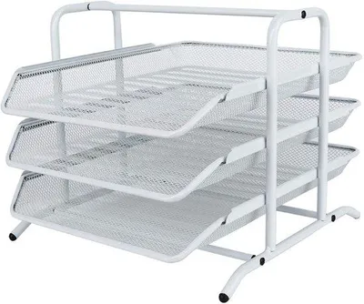 Image de Organiseur de bureau en métal A4, porte-documents, blanc