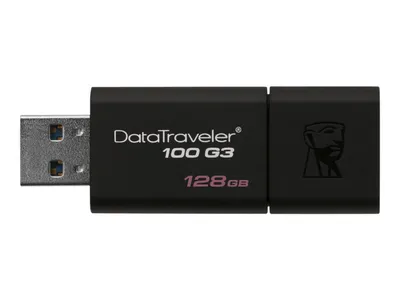 Obrázok produktu pre Kingston Technology DataTraveler 100 G3, 128 GB, USB Typ-A, 3.2 Gen 1 (3.1 Gen 1), 100 MB/s, Klzné, Čierna