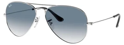 Produktbild von Ray-Ban RB3025 Aviator Large Metal 003/3F Sonnenbrille Silber Hellblau Verlauf Gr. 58