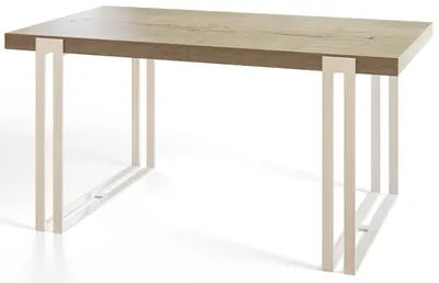 Produktbild von Rechteckiger Esstisch Ausziehbar Rosa, Moderner Wohnzimmertisch 160-260x90x77 cm, Halifax mit Metallbeinen in Weiß