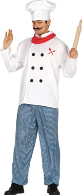 Immagine prodotto di Costume da chef per uomo Costume da pizzaiolo Baker per uomo, taglia:L