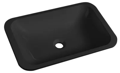 Productafbeelding van Sapho JAPURA wastafel, inbouwmodel, gietmarmer, 55x36 cm, mat zwart