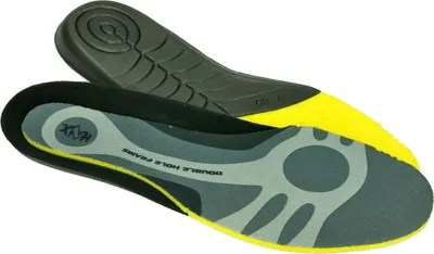Two shoe insoles are shown against a white background.
