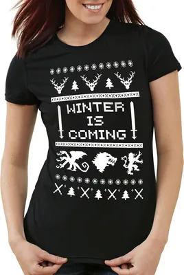 Produktbild von style3 8-Bit Winter is coming Damen T-Shirt, Farbe:Schwarz, Größe:S