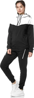 Produktbild von Damen Jogginganzug | Freizeitanzug 984 Schwarz-Weiß XXL