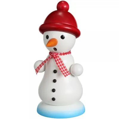 Produktbild von Räucherfigur Schneemann Schmelzi mit Bommelmütze rot BxHxT 7,2x18,5x8,3cm