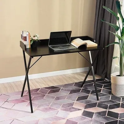 Obrázek produktu pro Kancelářská židle se stolem, domácí kancelář, psací stůl, snadná montáž, kovový rám, 120 x 50 x 81 cm