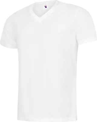 Produktbild von Uneek V-Ausschnitt T-Shirt UC317 weiß Größe 4XL