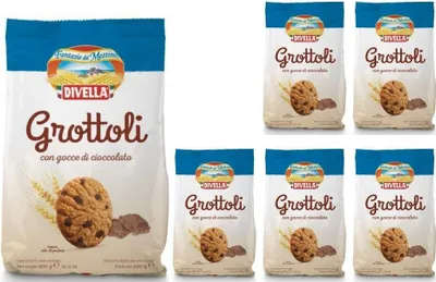 Produktbild von Divella Grottoli Biscotti con Gocce di Cioccolato 6 Confezioni da 400 grammi