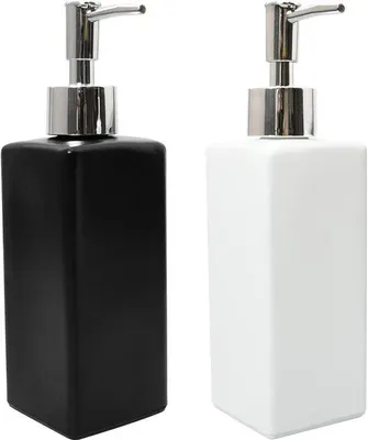 Image de Distributeur de savon en verre design carré 350 ml - lot de 2