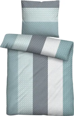 Produktbild von Mikrofaser-Bettwäsche - Blau - Weiß - 135 x 200 cm - mit Reißverschluss