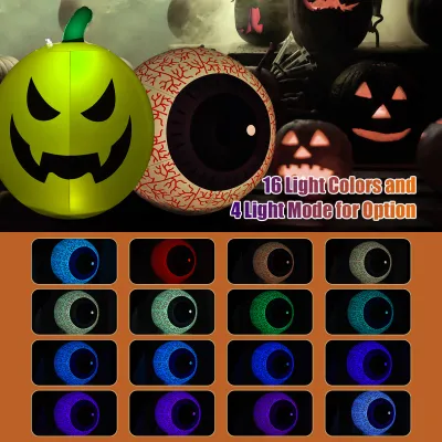 Produktbild von 23 Zoll aufblasbare Augäpfel-LED-Leuchten, Halloween-Dekorationen, leuchtende Augäpfel mit Fernbedienung, 16 RGB-Farben, 4 Lichtmodi, 10 Helligkeitsst