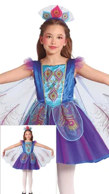 Produktbild von Guirca Pfauenmädchen-kostüm 7-9 Years 7-9 Years