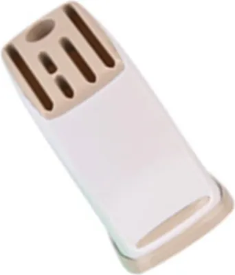 Image de Support de bloc de couteaux en plastique Support d'organisation pour l'égouttage des couteaux, peu encombrant, pour le rangement des couteaux sur le comptoir de la cuisine