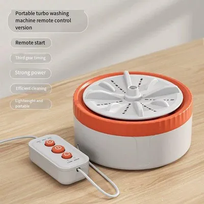 Obrázek produktu pro Přenosná, USB, s rotujícími turbínami, ultrazvuková pračka, na prádlo, na ovoce, pro domácí použití, do kuchyně, na cesty, s dálkovým ovládáním