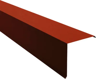 Produktbild von PRECIT Ortgangblech für Trapezblech Oxidrot RAL 3009 Shimoco 80µm 1000 mm x 180 mm x 180 mm x 0,5 mm