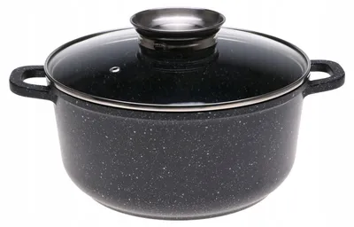 Zdjęcie produktu dla GARNEK MARMUROWY Czarny 22cm INDUKCJA Gaz 3,3l 9004