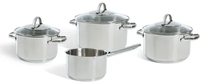 Produktbild von BK Topfset essentials 4-teilig Edelstahl Induktion Kochtopf Set silber
