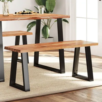 Produktbild von Massives Akazienholz-Bänkchen 110 cm - Natürliche Kante