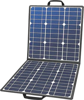 Obrázek produktu pro Přenosný solární panel – sada solárních panelů – cestovní solární panel – solární panel pro karavany – 18 V, 100 W, cestovní – 4 panely – dvojitý USB konektor – cestovní a skládací – černý