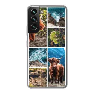 Produktbild von MuchoWow® Handyhülle Schutzhülle Hülle für Samsung Galaxy S22 Schottische Highlander - Natur - Collage Silikon Softcase Handy Hülle - Mobiltelefonhülle